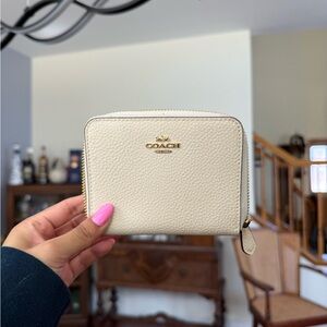 Coach Ivory Leather Zip Wallet